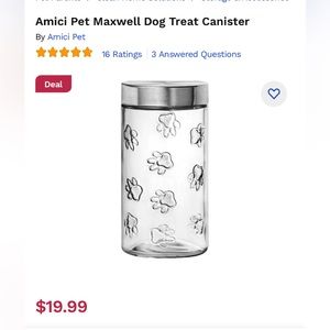 Amici Pet Glass Canister with lid
